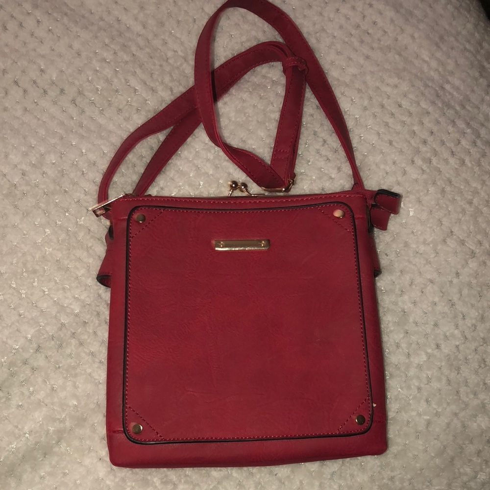 Red over shoulder purse